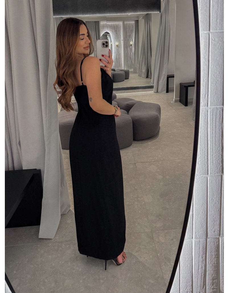 Vestido Midi Fenda Alexia Preto 