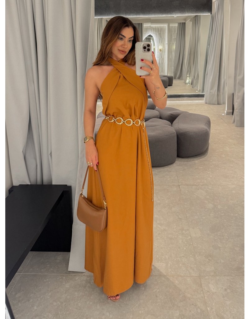 Vestido Midi Frente Única Melina Camelo