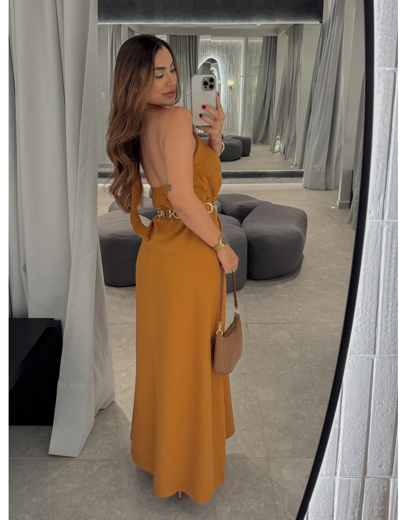 Vestido Midi Frente Única Melina Camelo