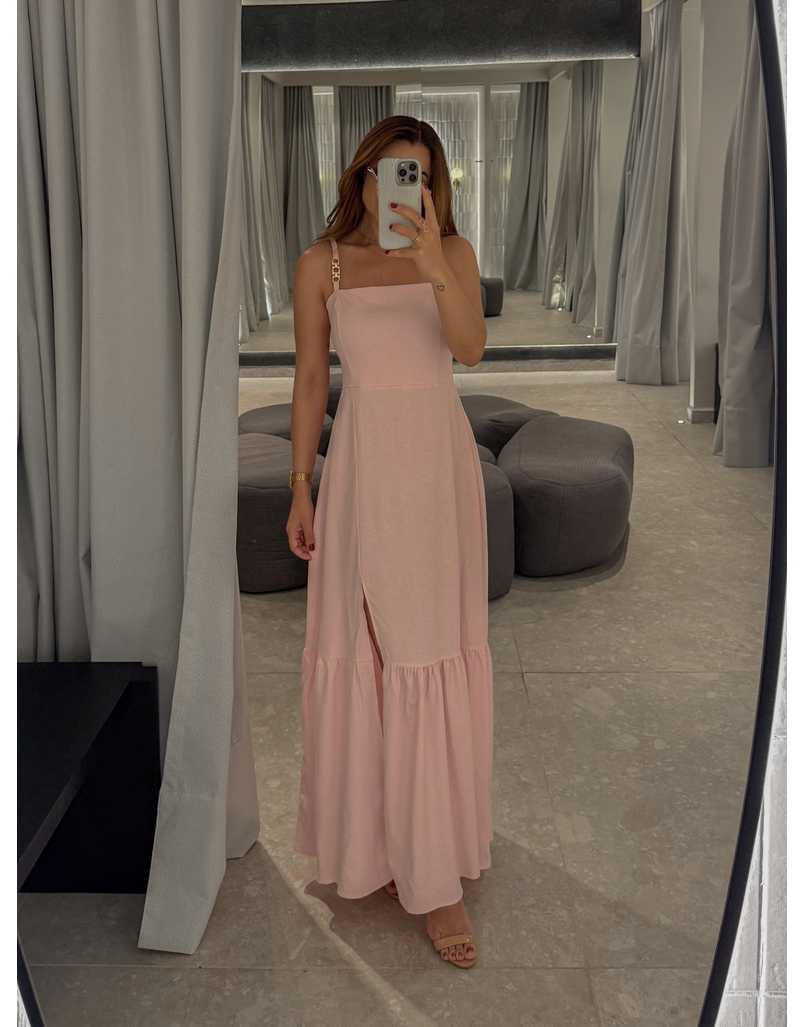 Vestido Linho Cris Rosa