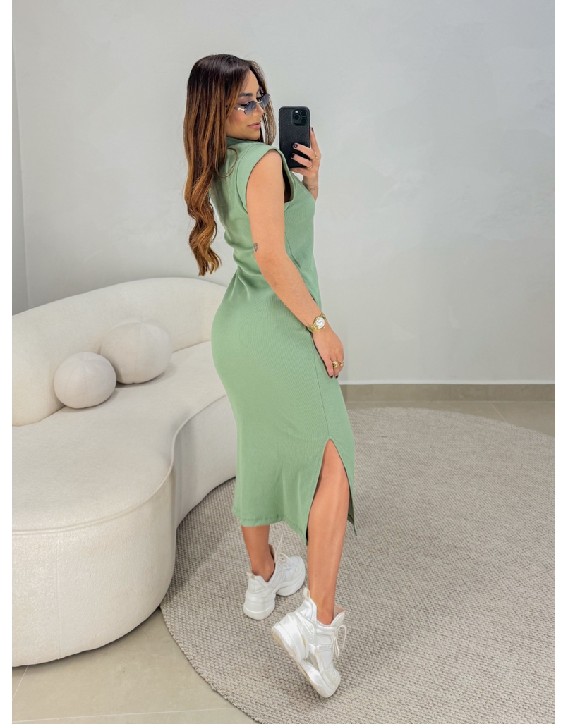 Vestido Canelado Muscle Tee Oliva