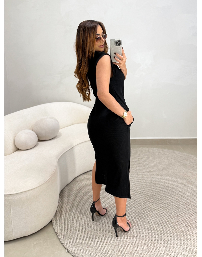 Vestido Canelado Muscle Tee Preto