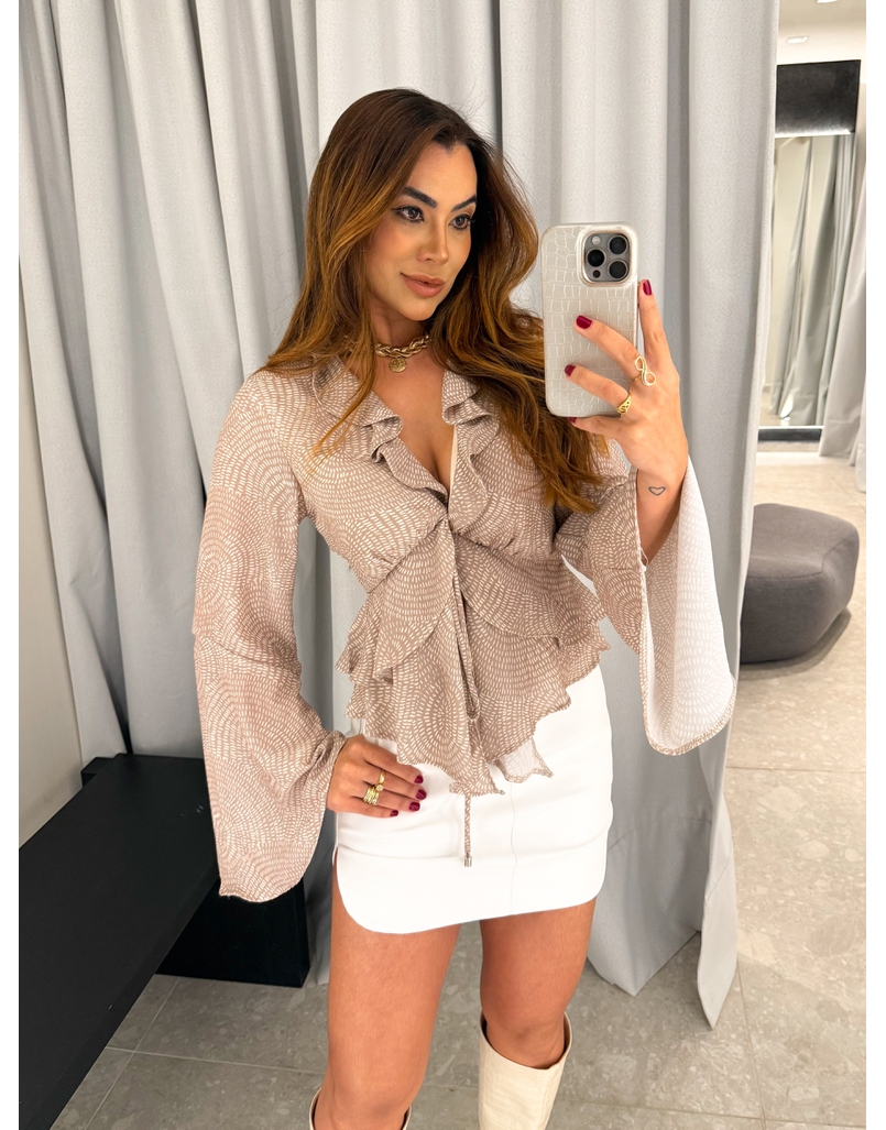 Blusa Estampada Adriele Areia