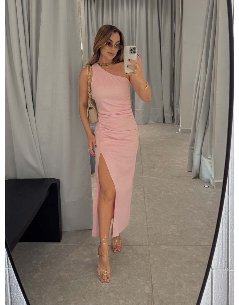 Vestido Midi Selena Rosa