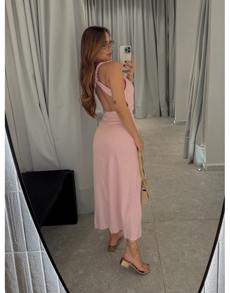 Vestido Midi Selena Rosa