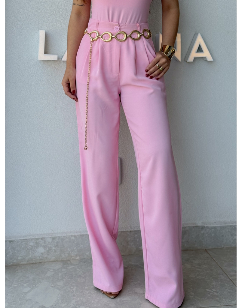 Calça Pantalona Kenia Rosa