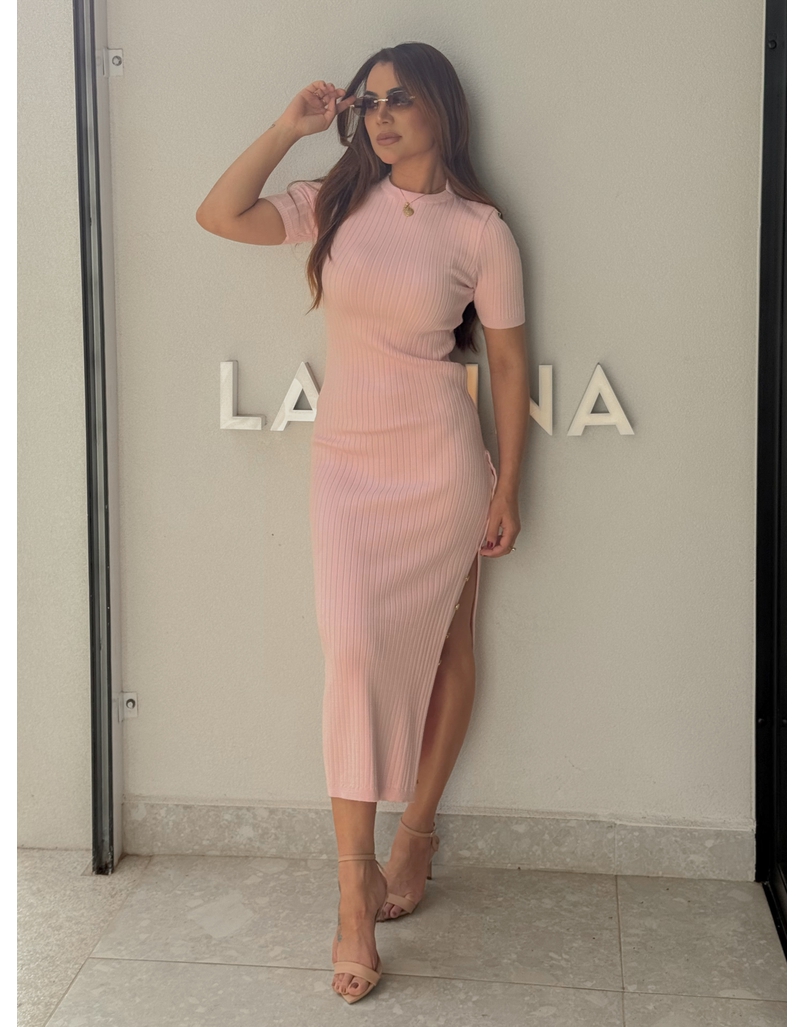 Vestido Tricot Manguinha Roberta Rosa