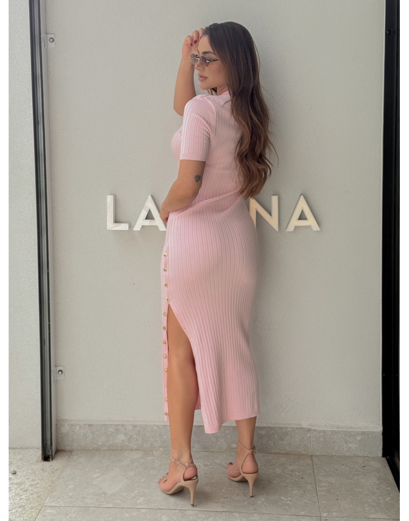 Vestido Tricot Manguinha Roberta Rosa