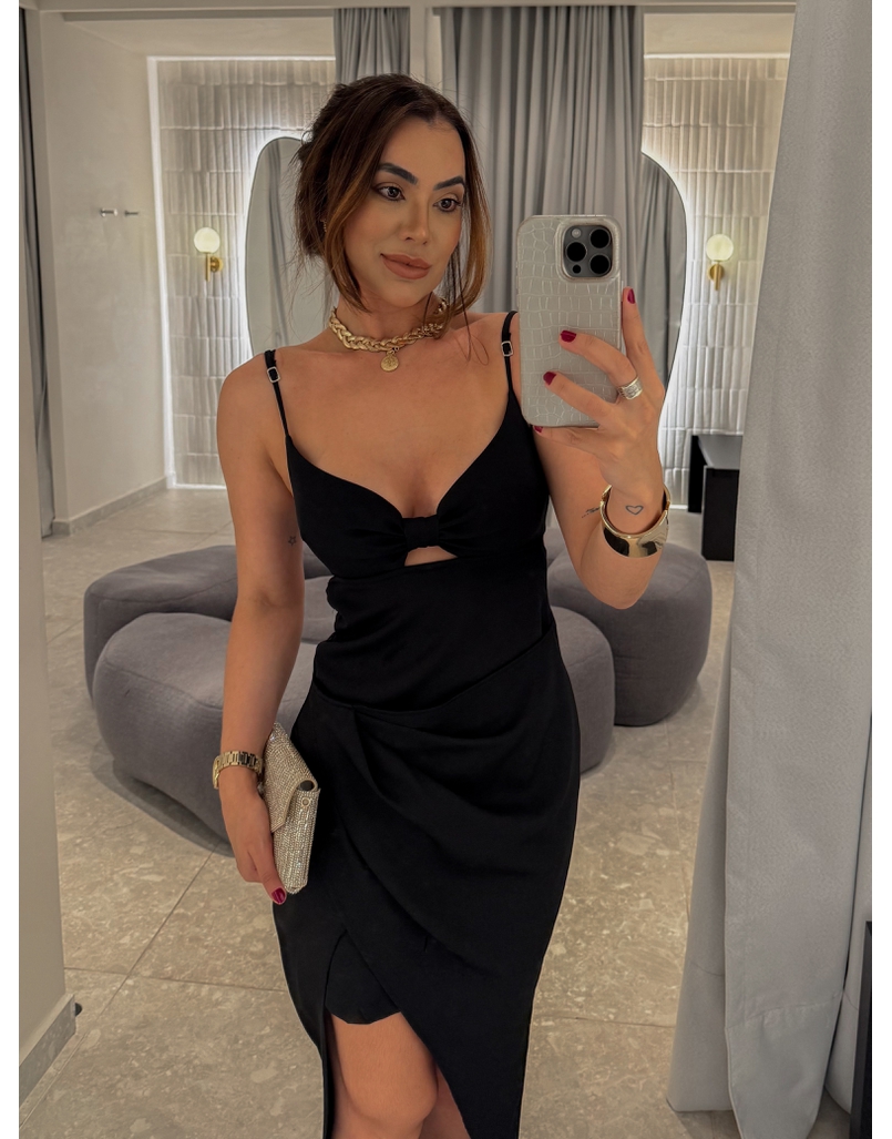 Vestido Midi Poliana Preto
