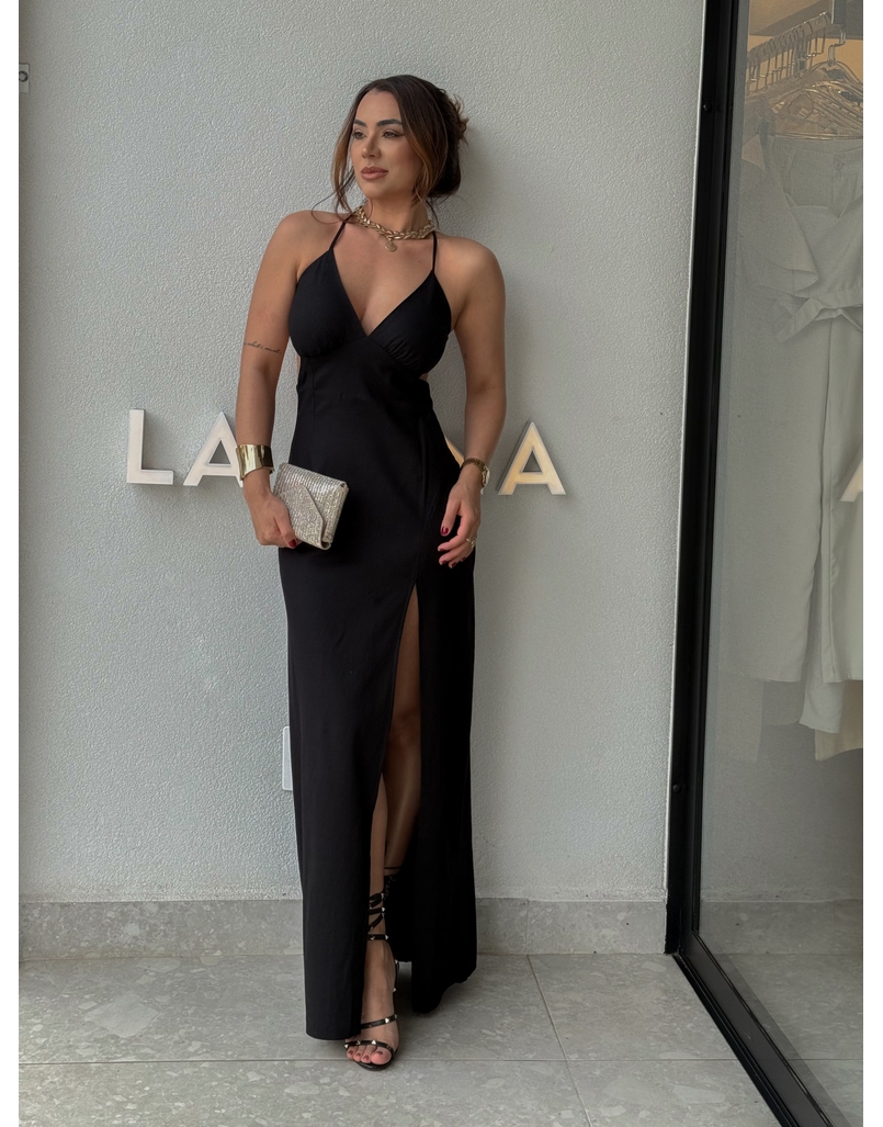 Vestido Midi Manuela Preto