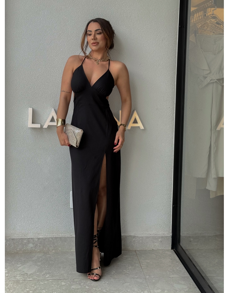 Vestido Midi Manuela Preto