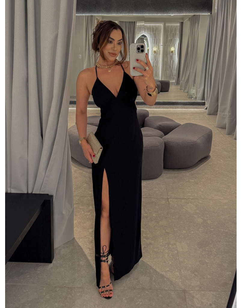 Vestido Midi Manuela Preto