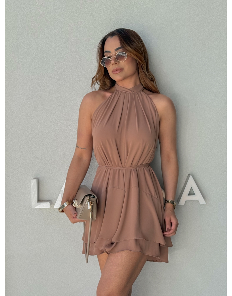 Vestido Frente Única Cecília Mocha Mousse