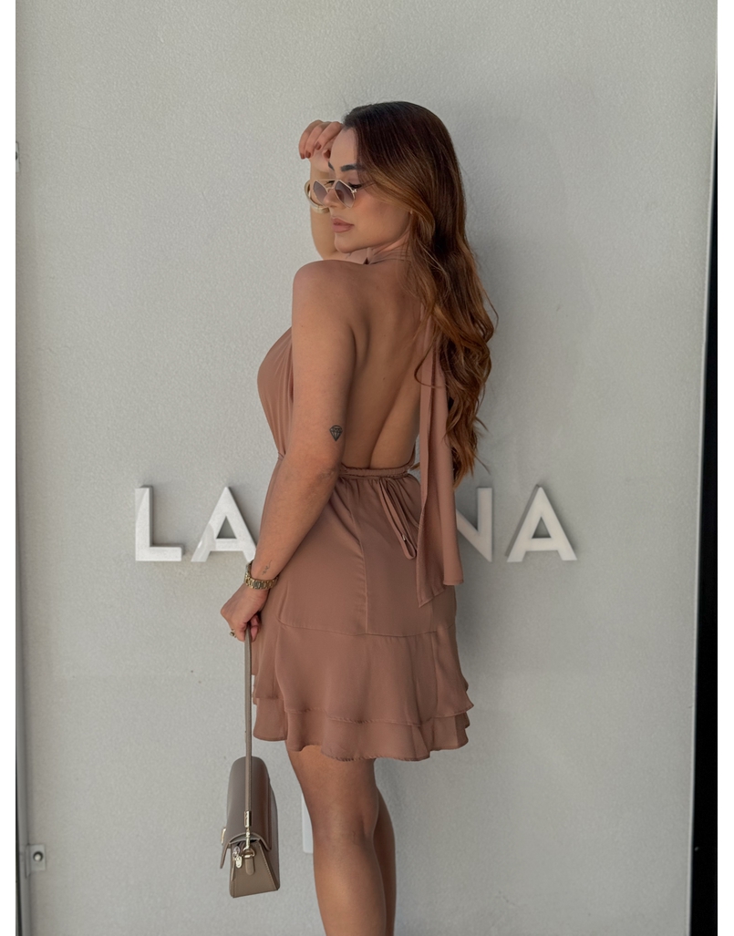 Vestido Frente Única Cecília Mocha Mousse