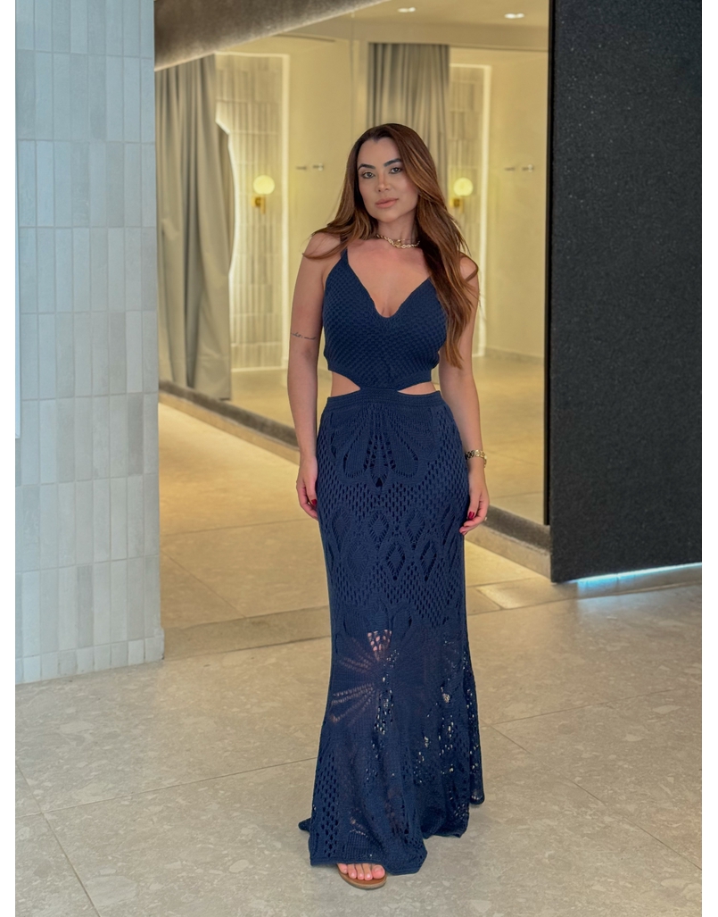 Vestido Tricot Ariela Azul