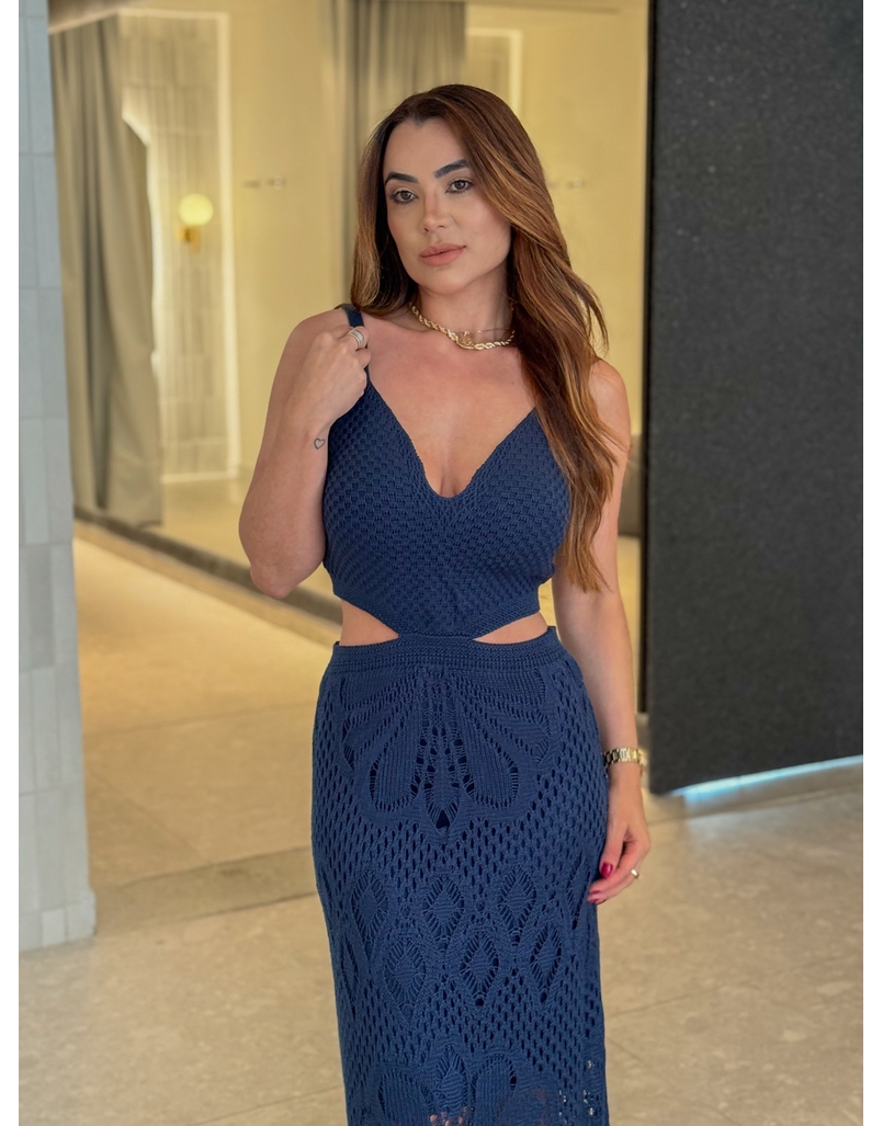 Vestido Tricot Ariela Azul