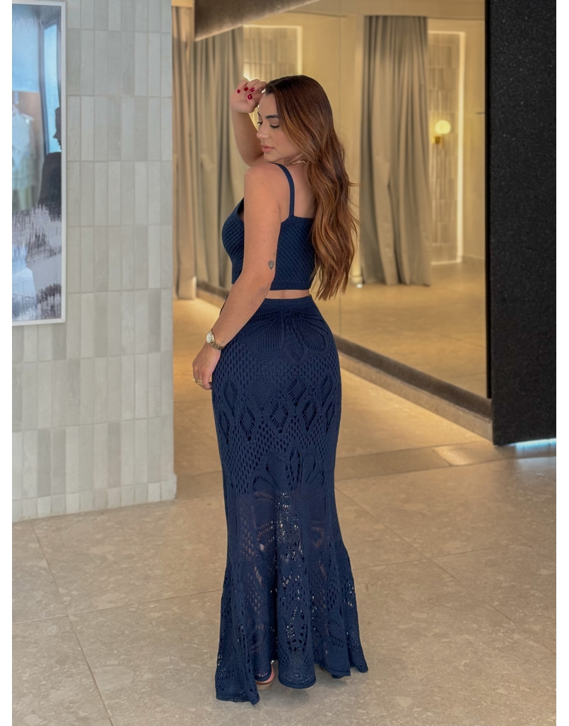 Vestido Tricot Ariela Azul