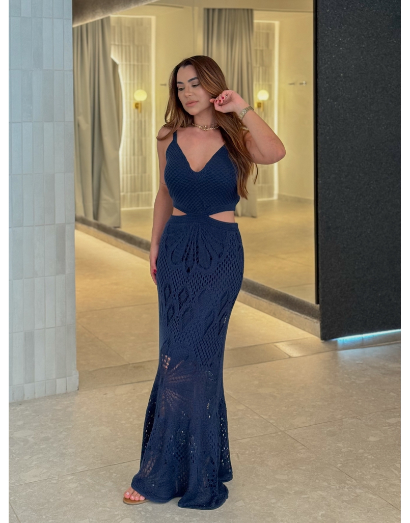 Vestido Tricot Ariela Azul