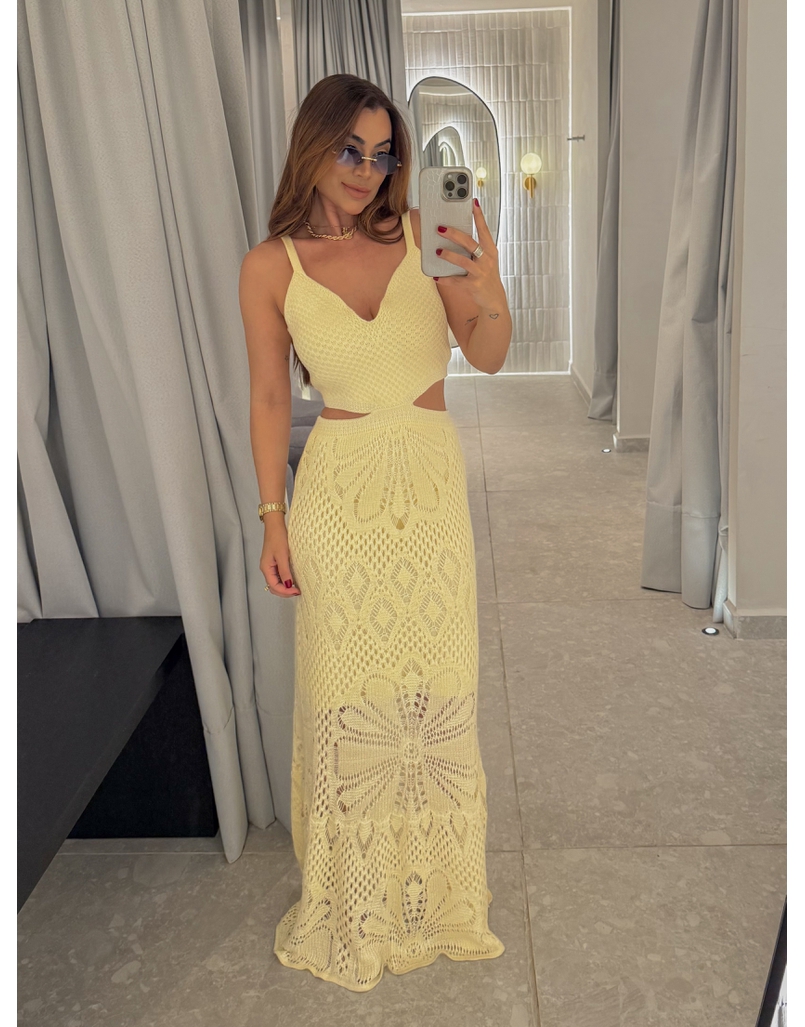 Vestido Tricot Ariela Manteiga