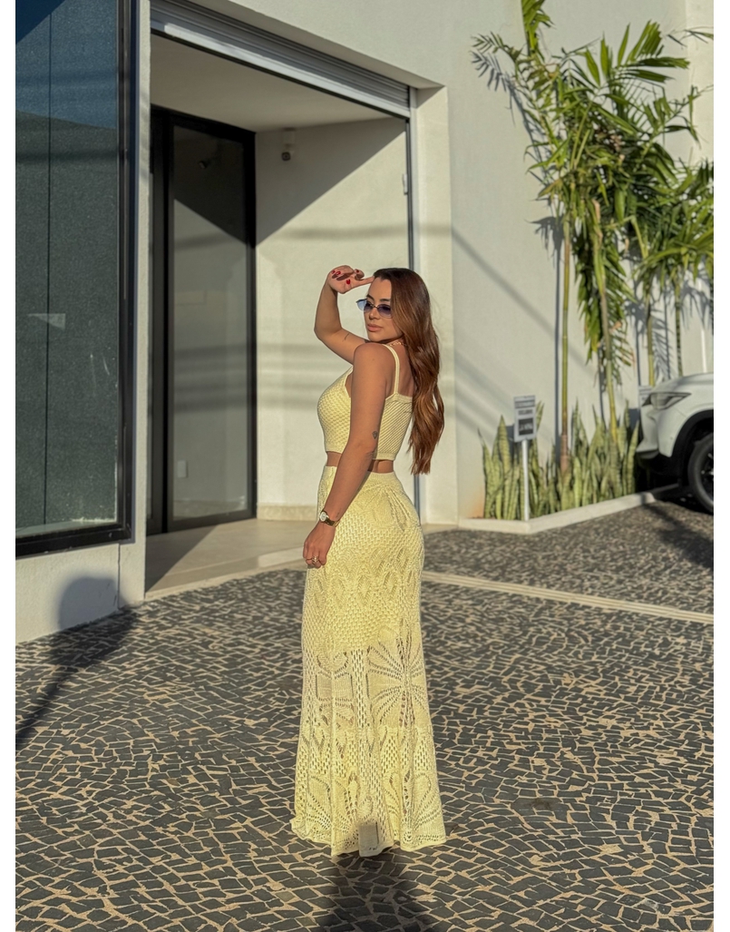 Vestido Tricot Ariela Manteiga