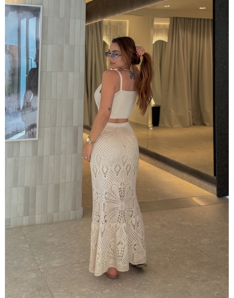 Vestido Tricot Ariela Areia