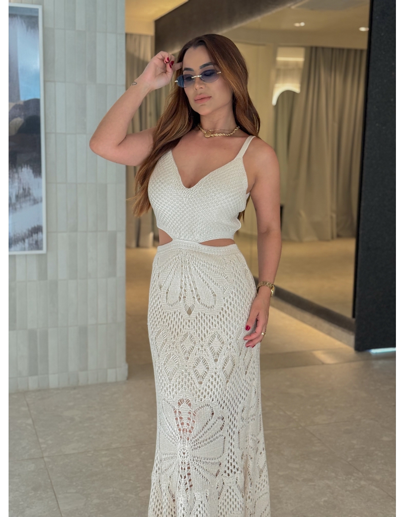 Vestido Tricot Ariela Areia