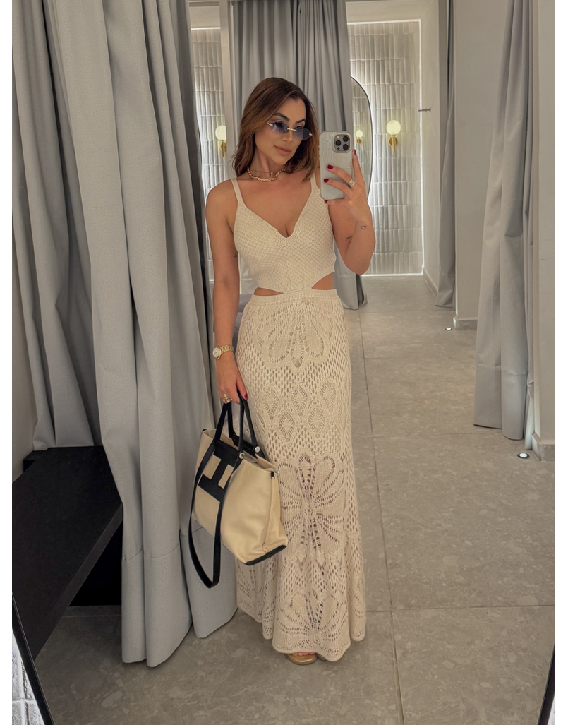Vestido Tricot Ariela Areia