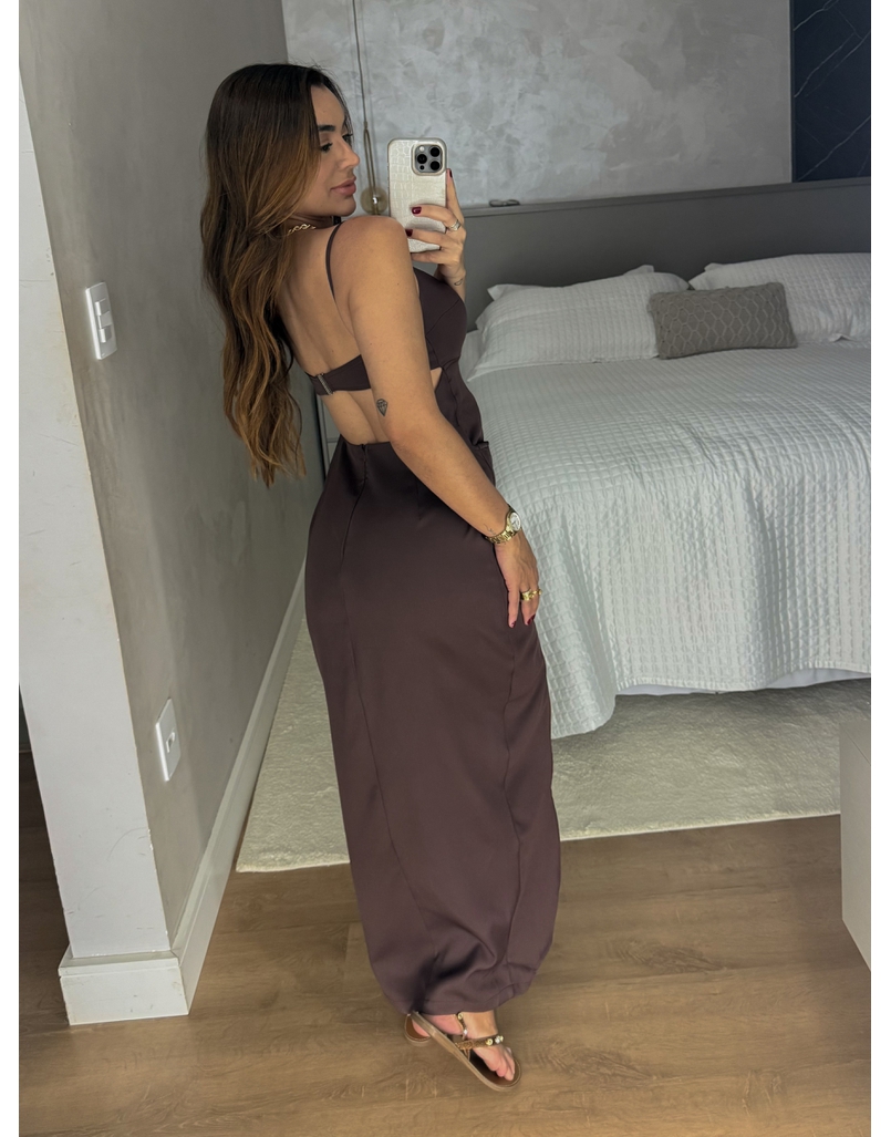 Vestido Midi Poliana Café 