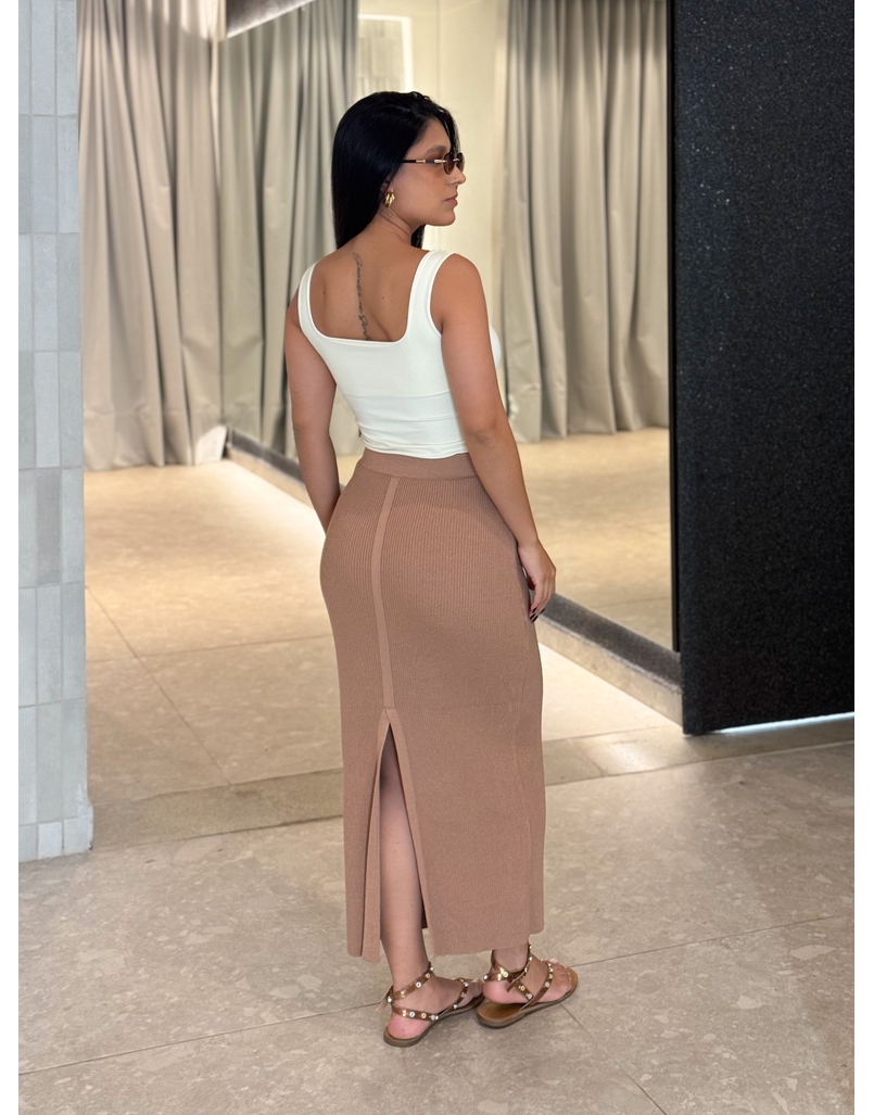 Saia Midi Tricot Lilly Cappuccino