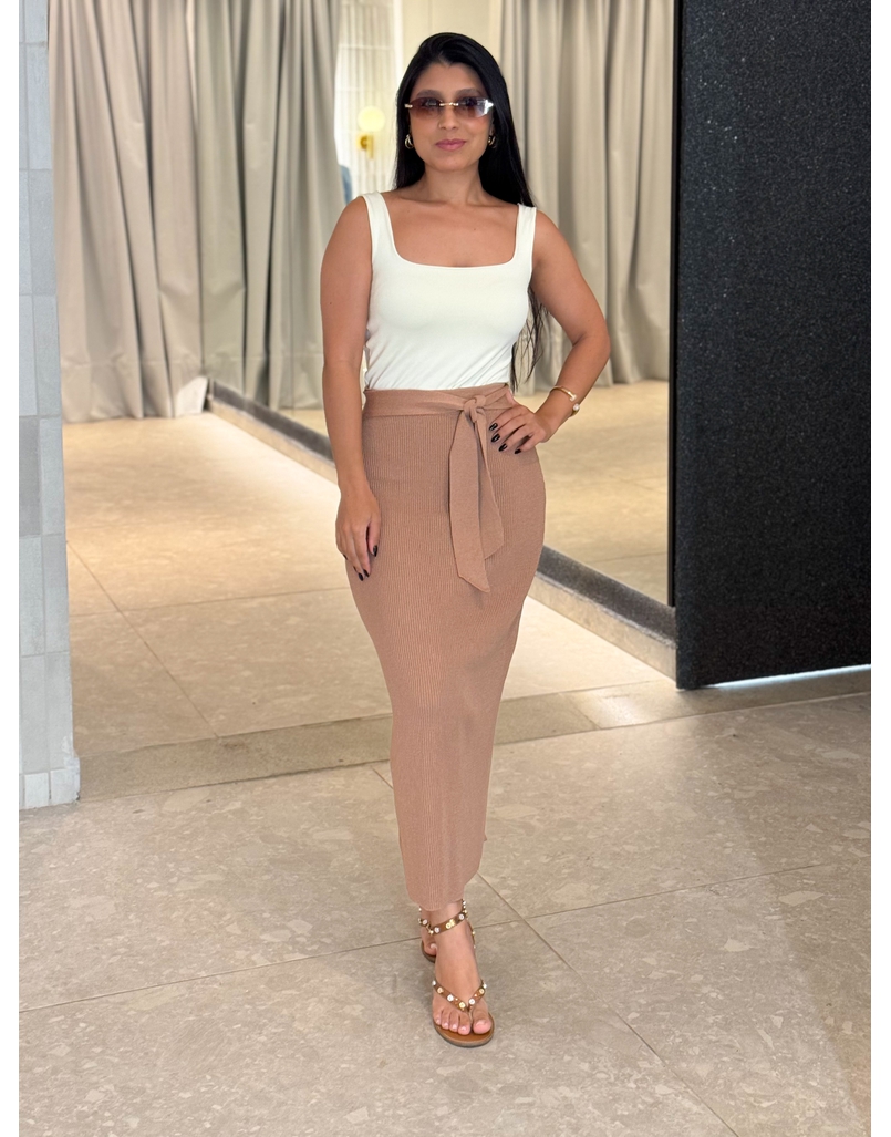 Saia Midi Tricot Lilly Cappuccino