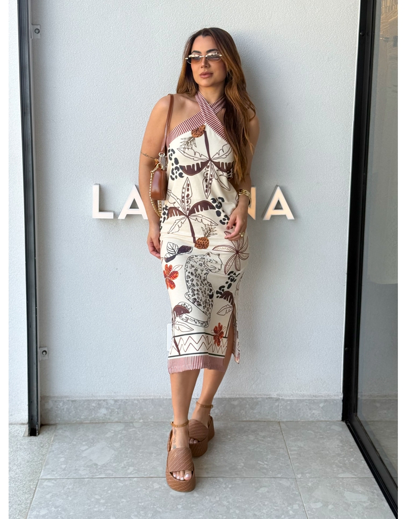 Vestido Estampado Frente Única Ligia