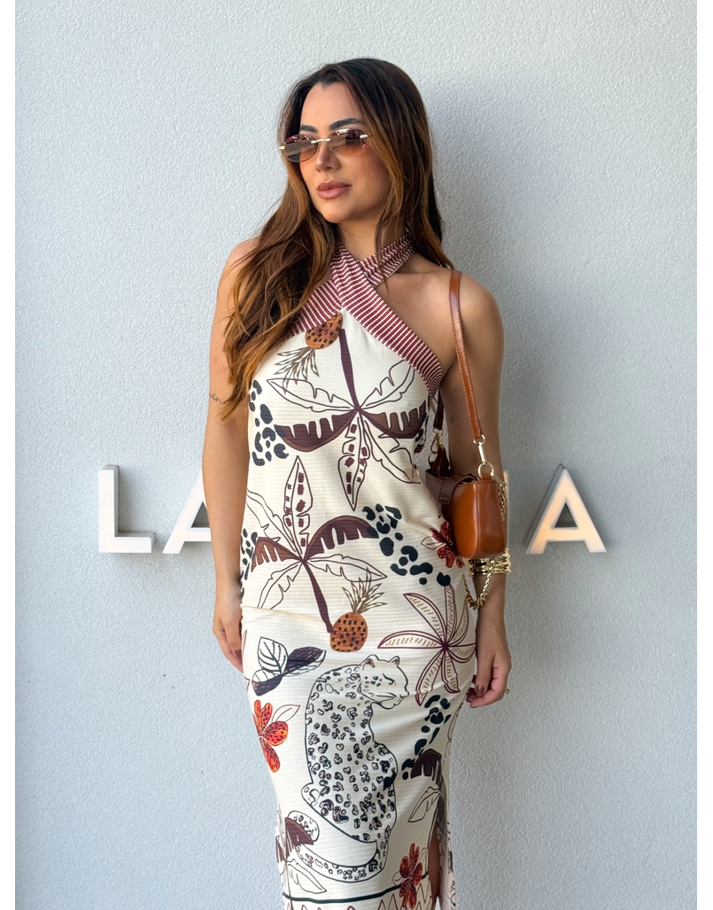 Vestido Estampado Frente Única Ligia