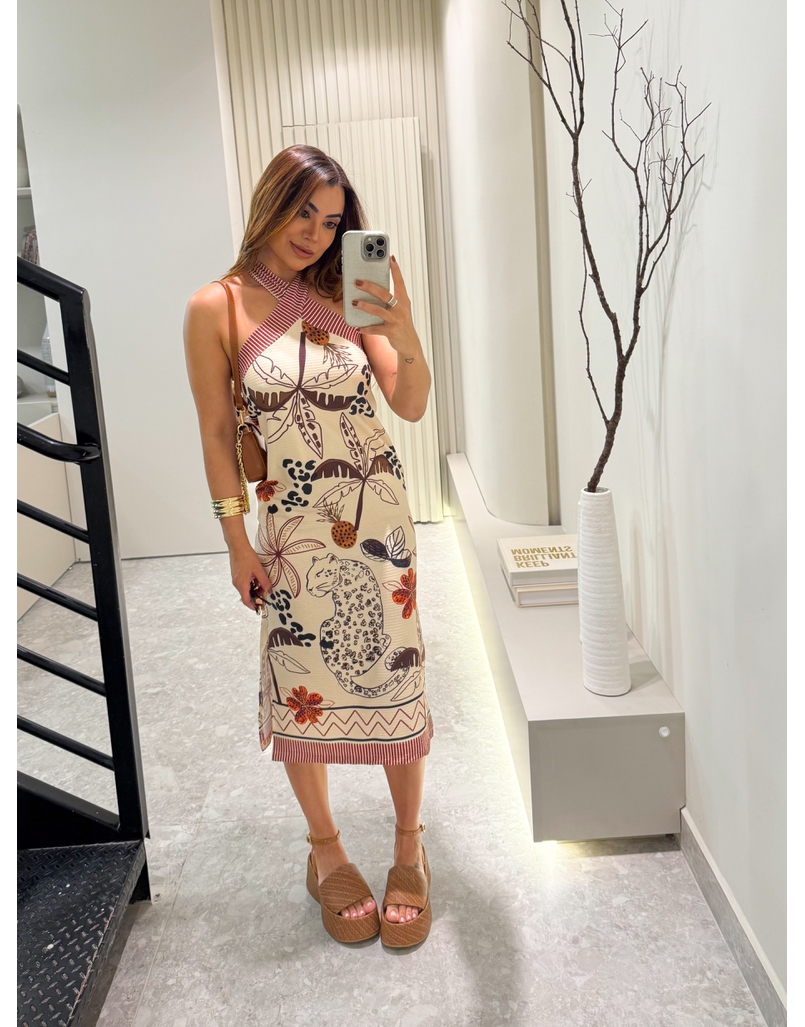 Vestido Estampado Frente Única Ligia