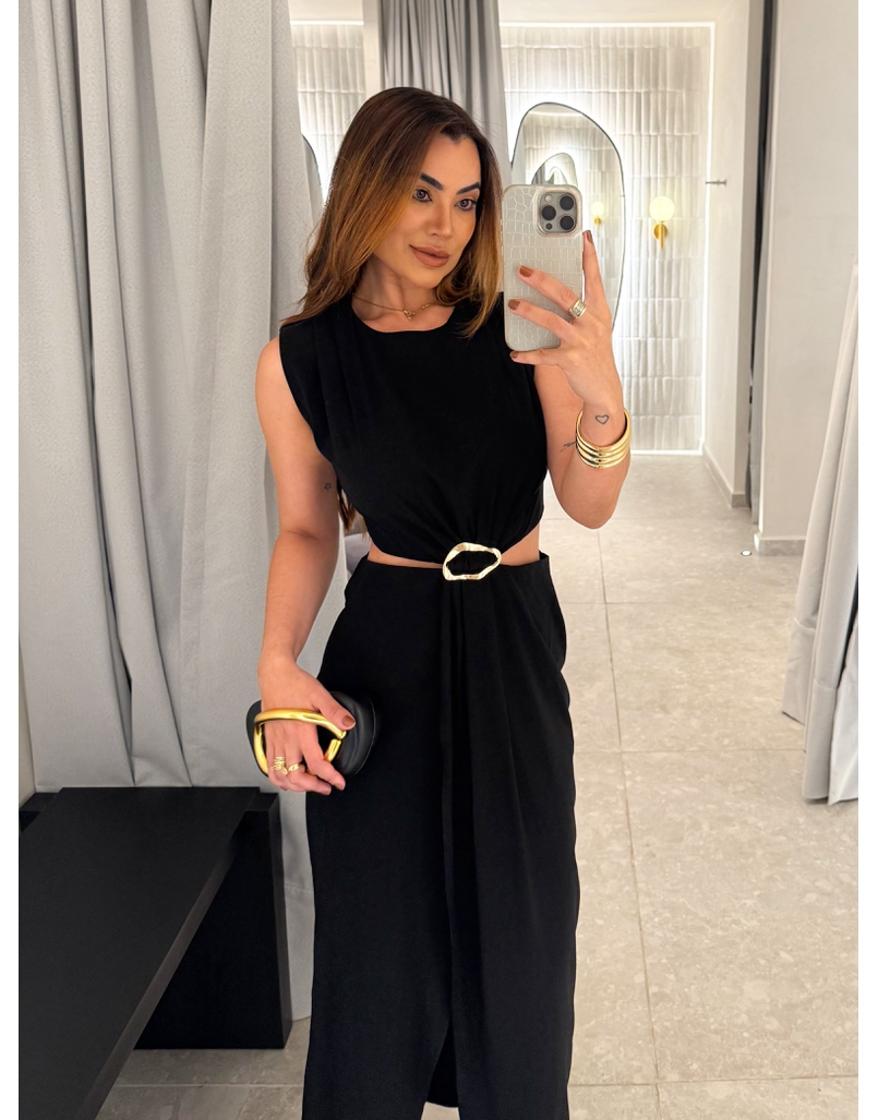 Vestido Fivela Elise Preto