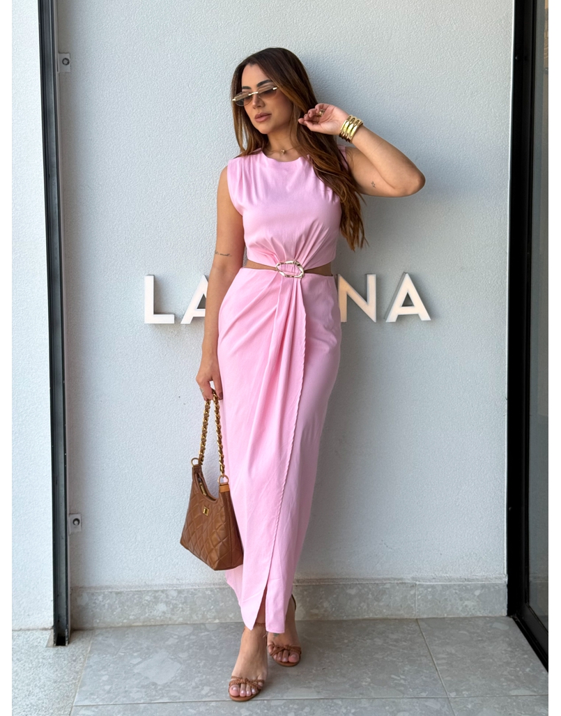 Vestido Fivela Elise Rosa