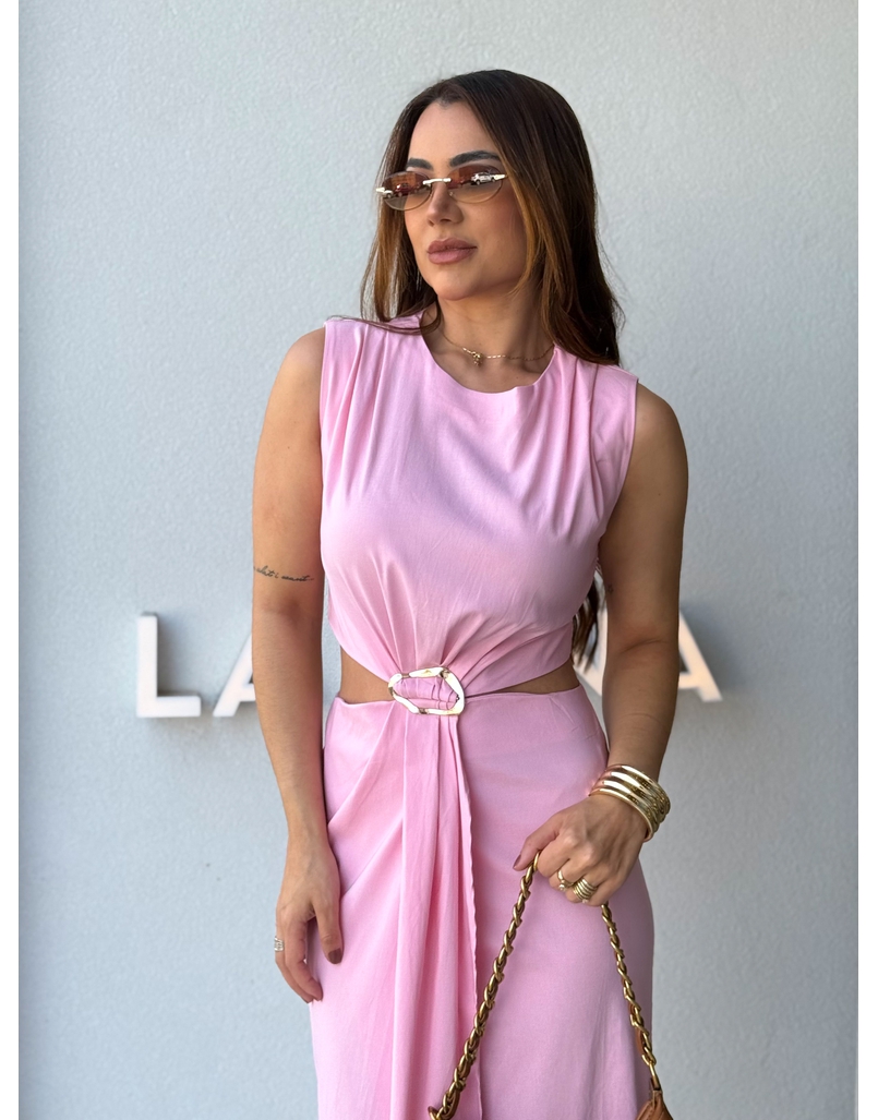 Vestido Fivela Elise Rosa