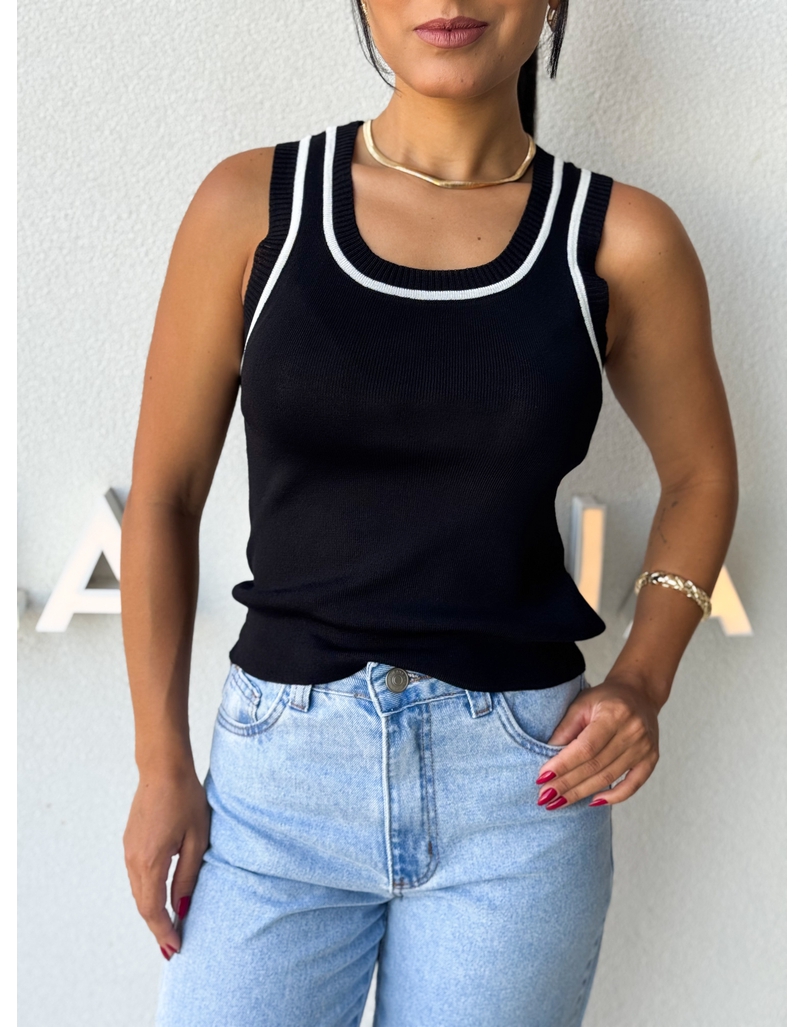 Blusa Regata Nicole Preta