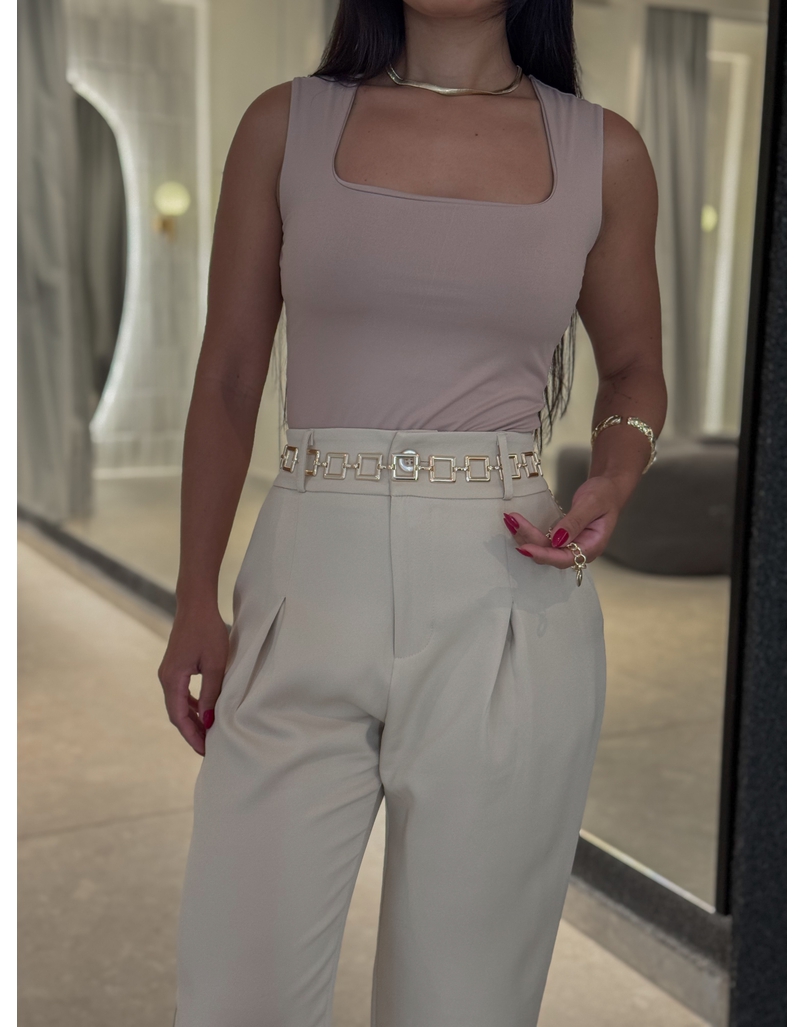 Cinto Metal Quadrado Dourado