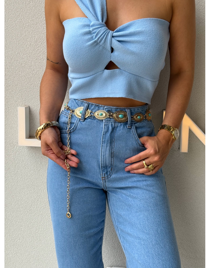 Cinto Metal Turquesa