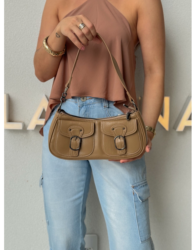 Bolsa Baguete Cáqui