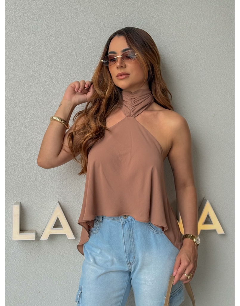 Blusa Frente Única Emma Marrom