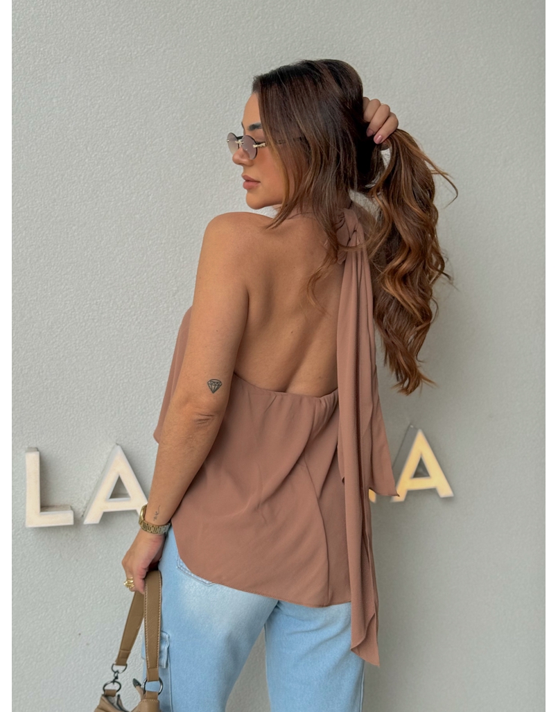 Blusa Frente Única Emma Marrom