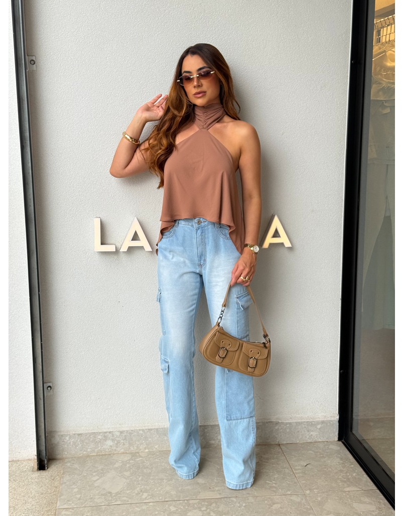 Blusa Frente Única Emma Marrom