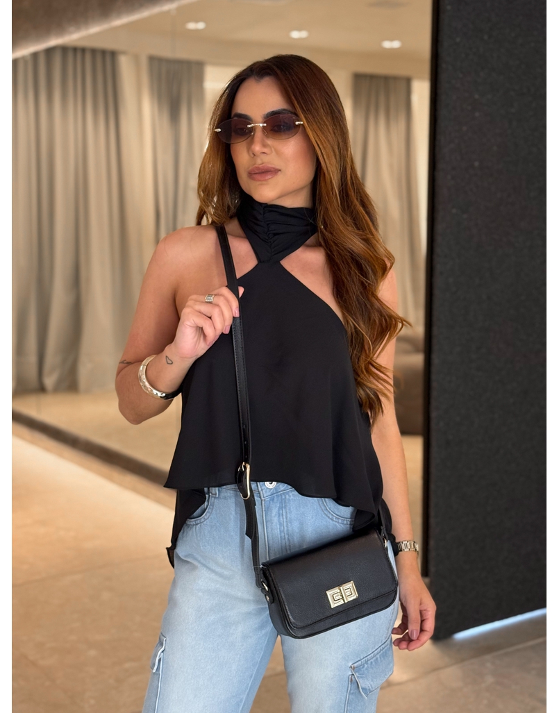 Bolsa Couro Guta Preta