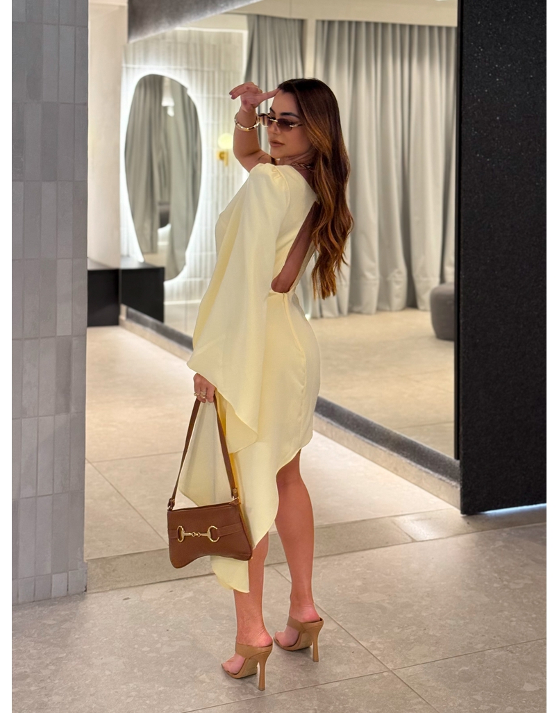 Vestido Alfaiataria Natamy Amarelo