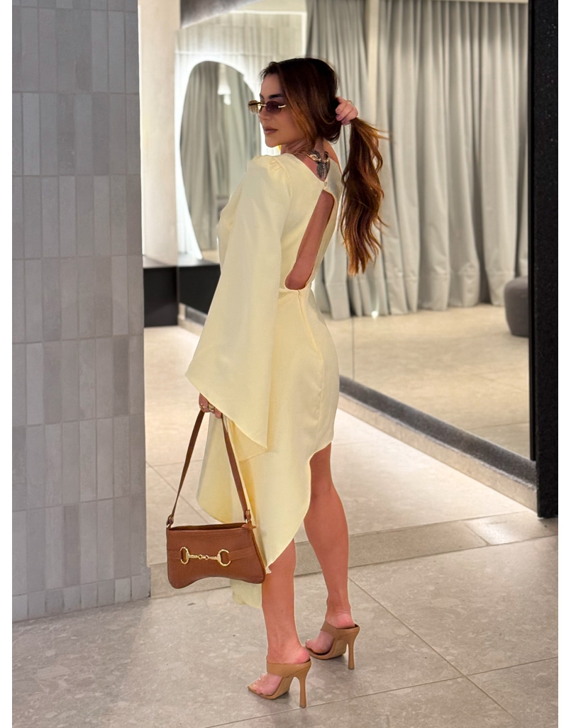 Vestido Alfaiataria Natamy Amarelo