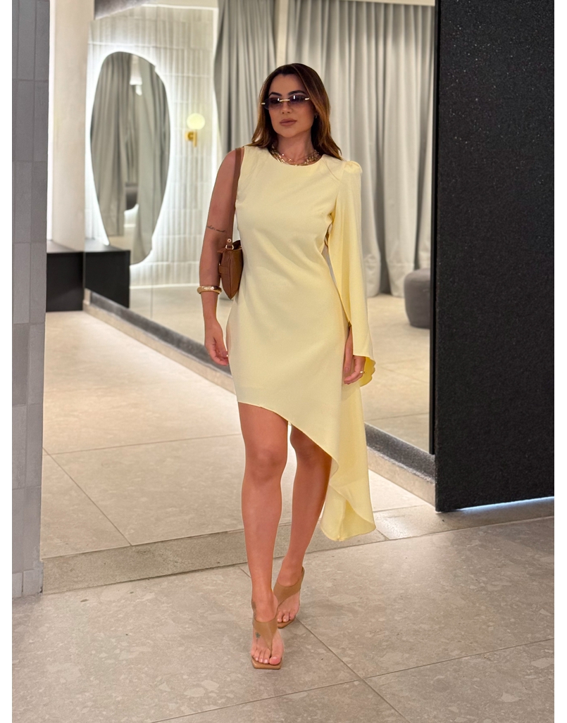 Vestido Alfaiataria Natamy Amarelo