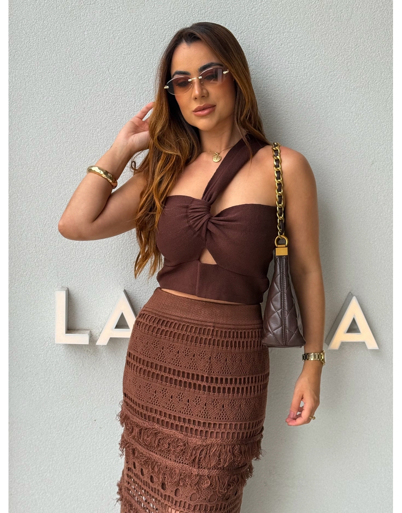 Blusa Tricot Vitória Café