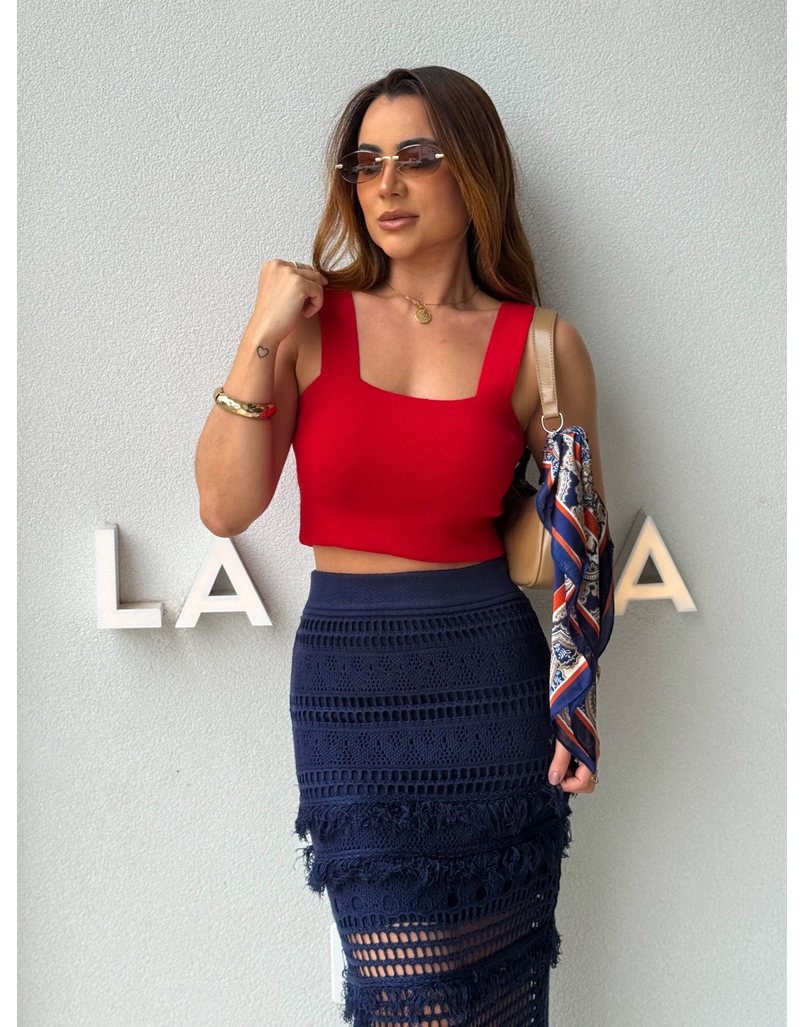 Blusa Gola Quadrada Marisa Vermelho