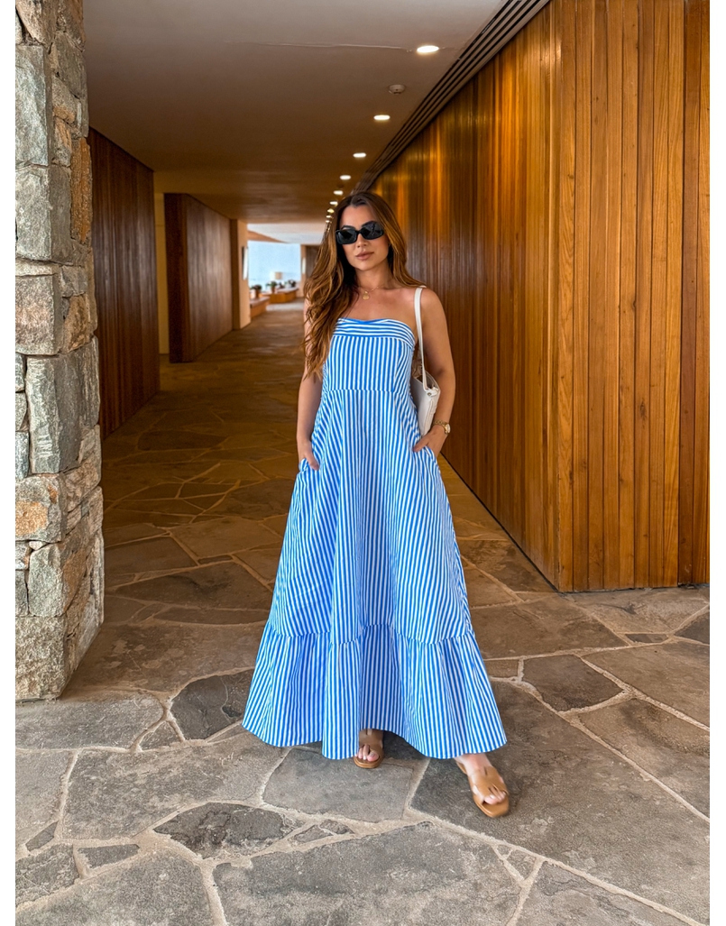 Vestido Listrado Tomara que Caia Alanis